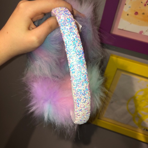 Justice Kids Pastel Furry Sparkle Earmuffs - Picture 4 of 5